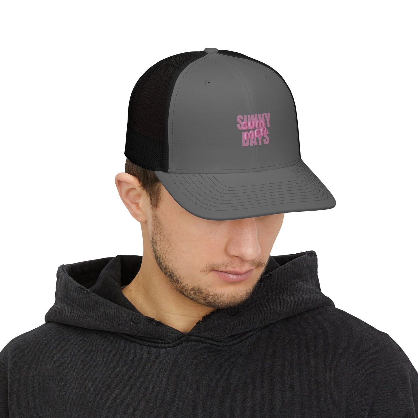 Trucker Cap — "Sunny Days" Embroidered Mesh Snapback