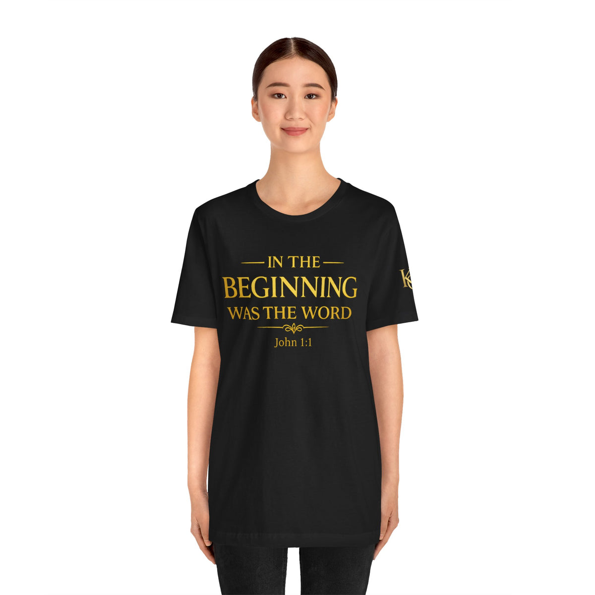 John 1:1 Christian T‑Shirt — “In the Beginning Was the Word” Bible Verse Tee