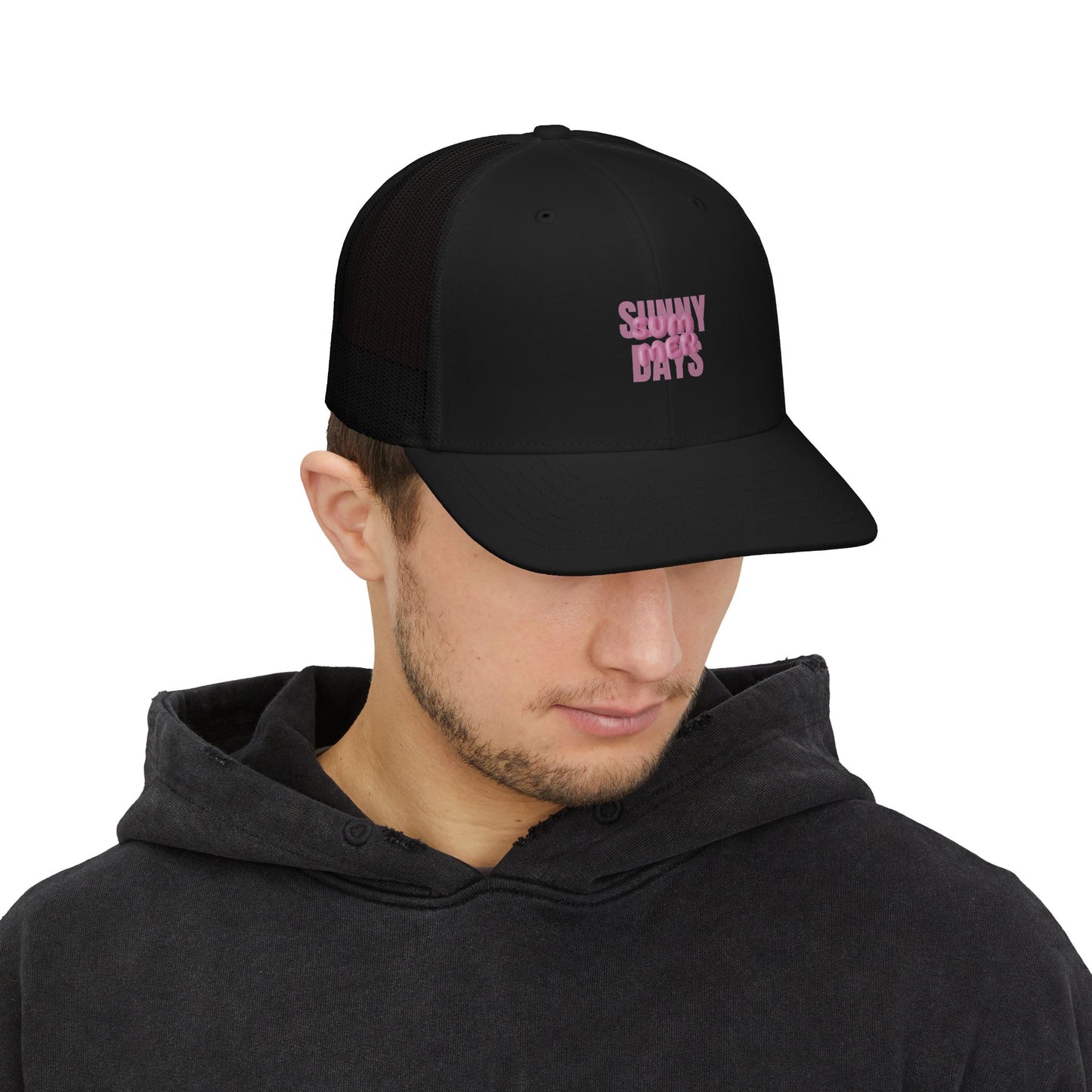 Trucker Cap — "Sunny Days" Embroidered Mesh Snapback