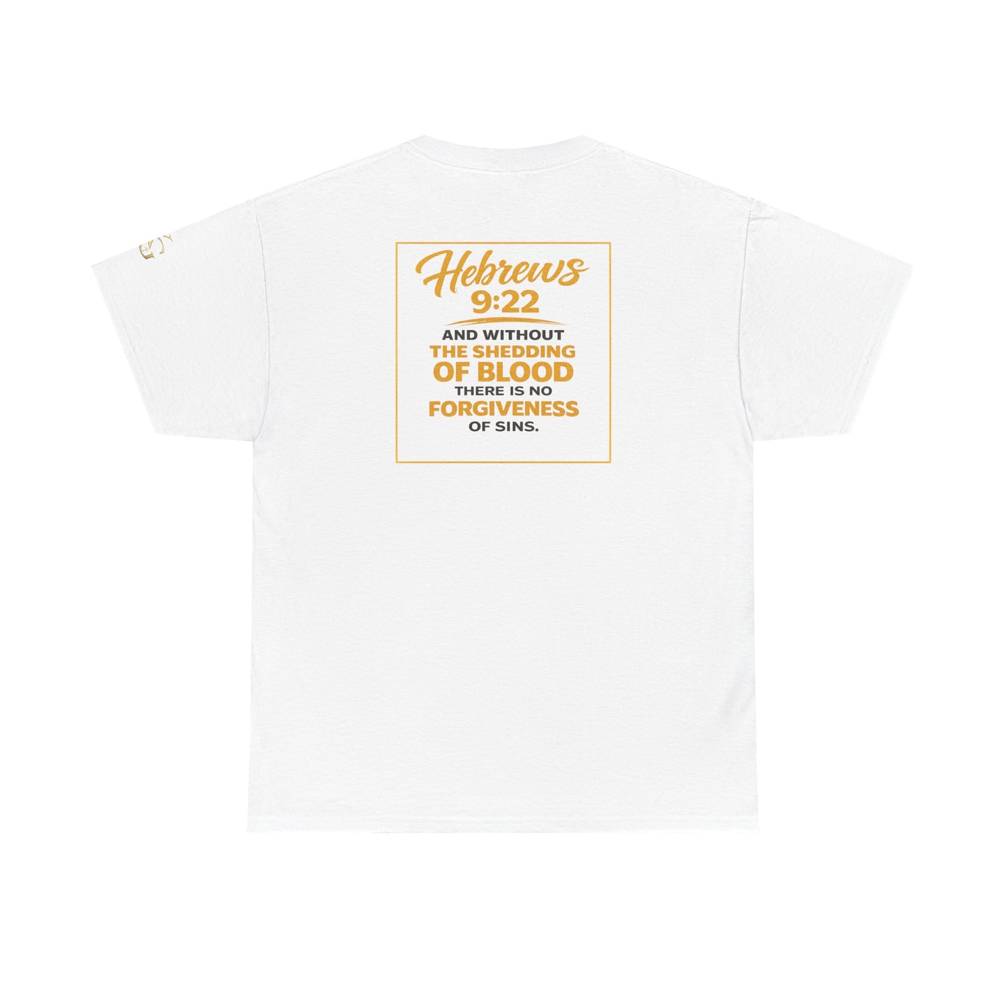 Christian T-Shirt — "Only the Blood of Jesus Can Save" with Hebrews 9:22 Scripture Tee