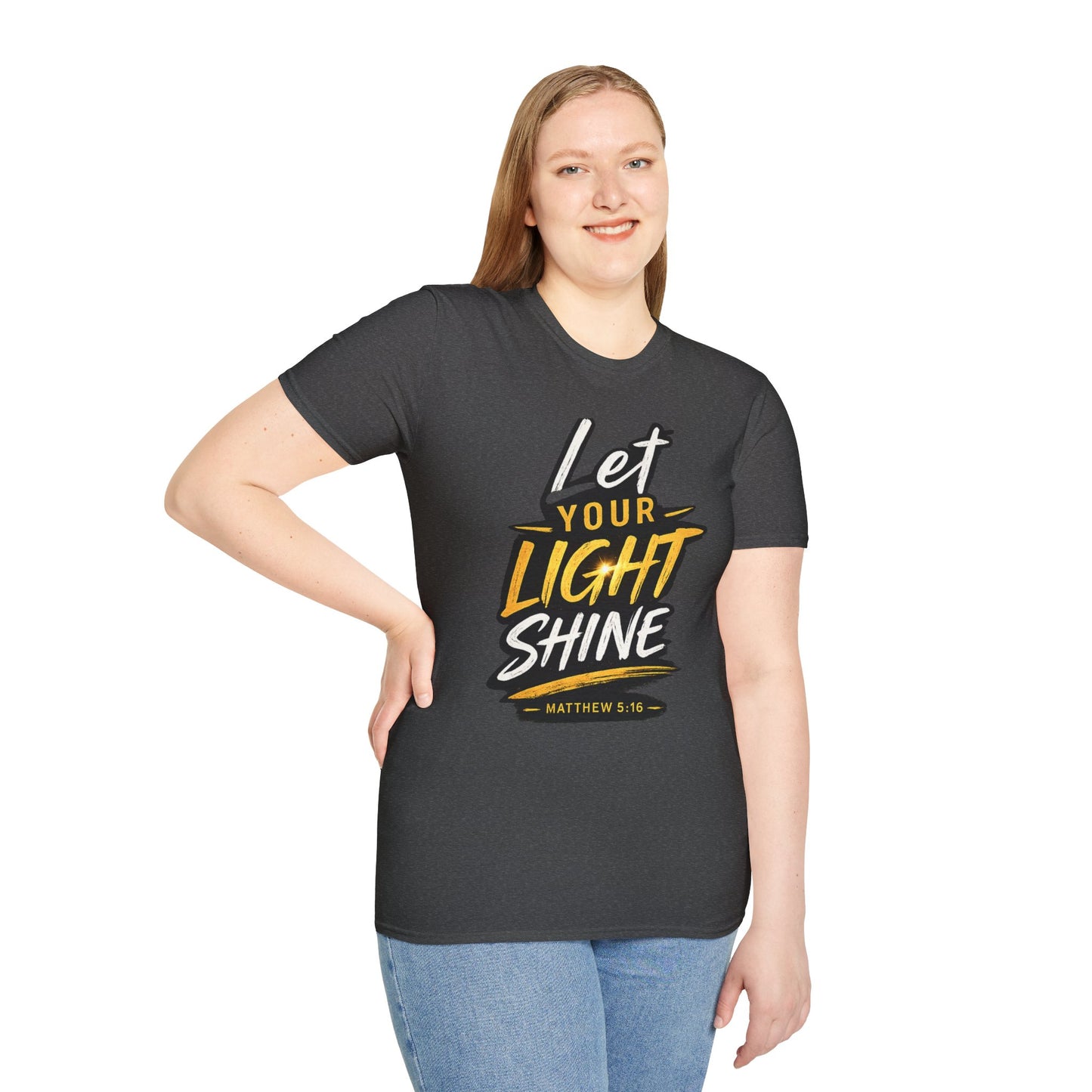 Let Your Light Shine T-Shirt — Inspirational Christian Faith Graphic Tee