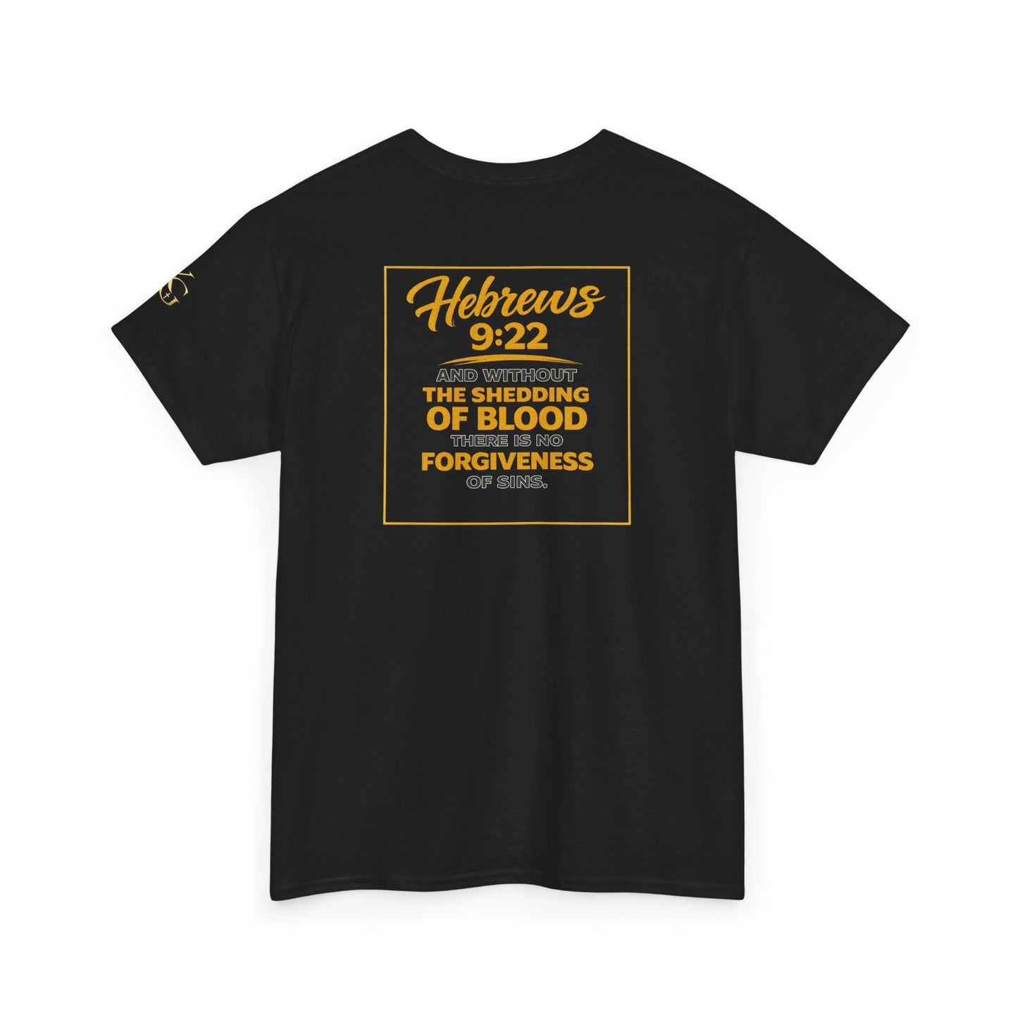 Christian T-Shirt — "Only the Blood of Jesus Can Save" with Hebrews 9:22 Scripture Tee