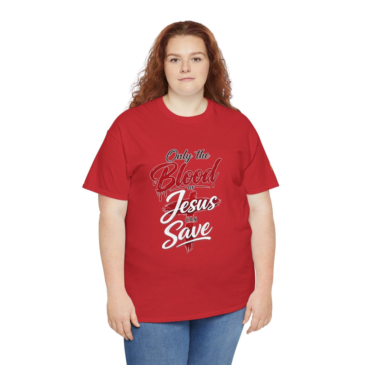 Christian T-Shirt — "Only the Blood of Jesus Can Save" with Hebrews 9:22 Scripture Tee