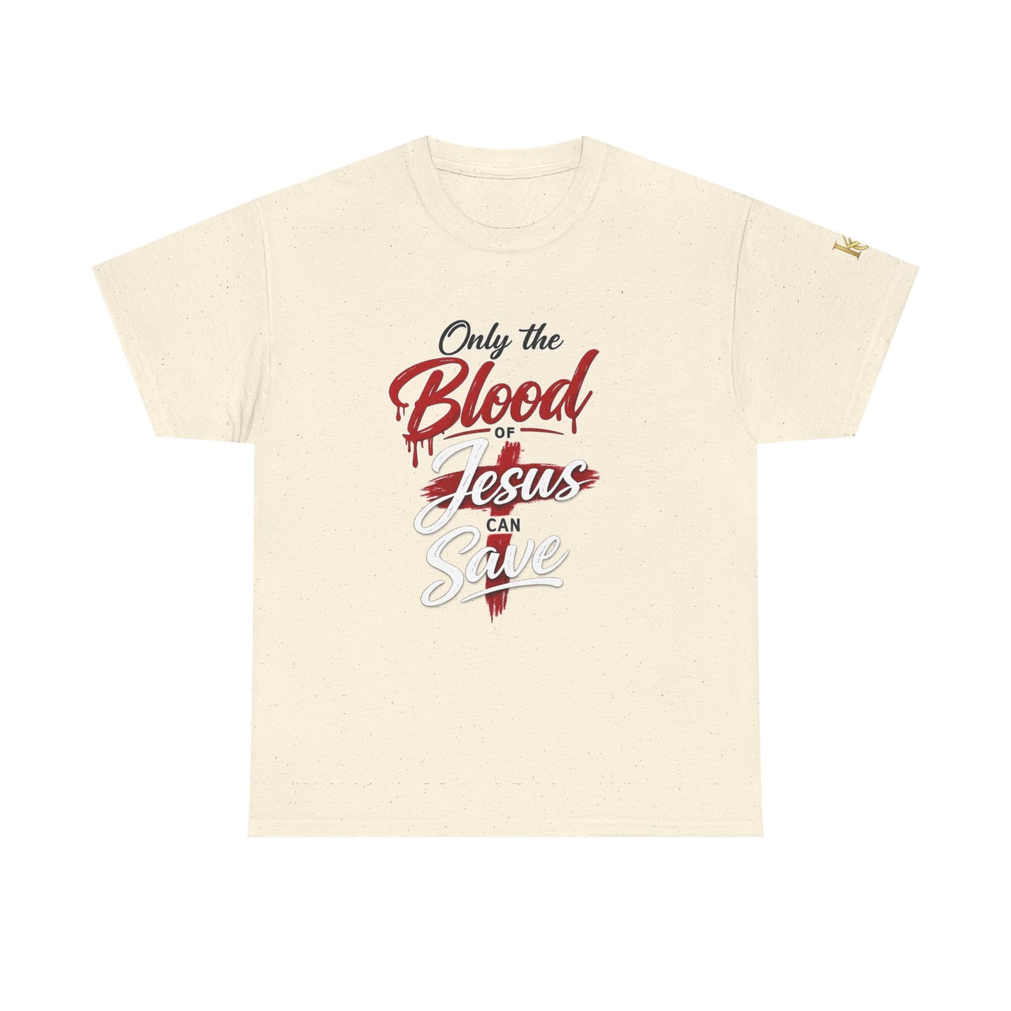 Christian T-Shirt — "Only the Blood of Jesus Can Save" with Hebrews 9:22 Scripture Tee