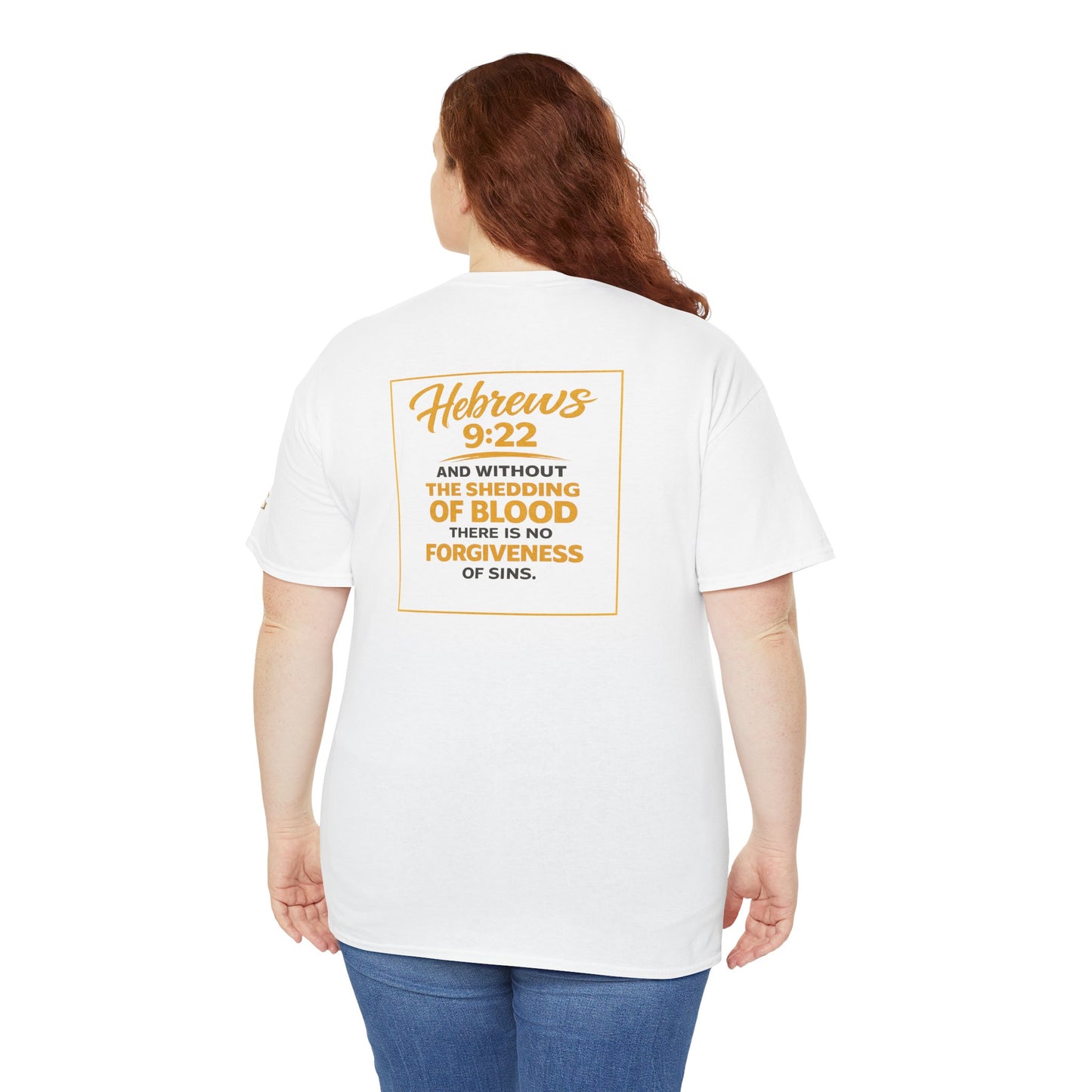 Christian T-Shirt — "Only the Blood of Jesus Can Save" with Hebrews 9:22 Scripture Tee