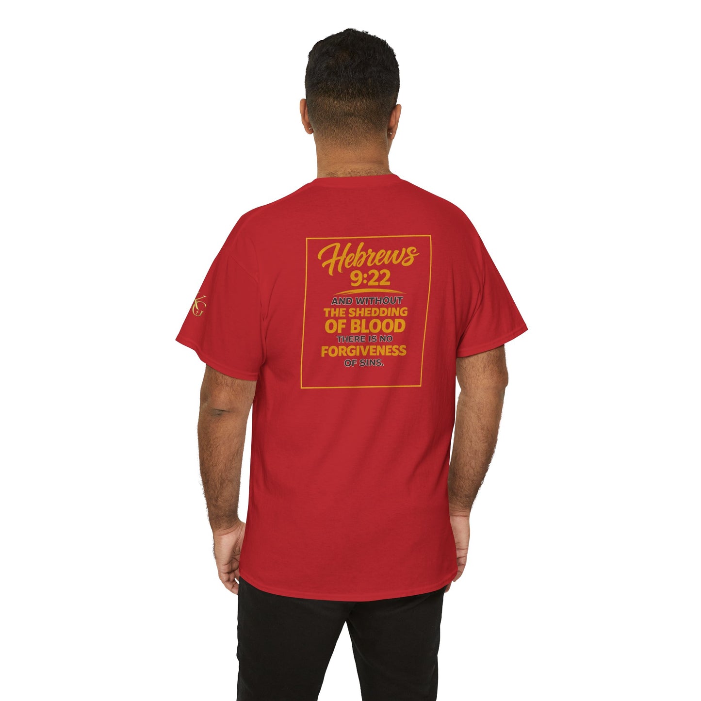 Christian T-Shirt — "Only the Blood of Jesus Can Save" with Hebrews 9:22 Scripture Tee
