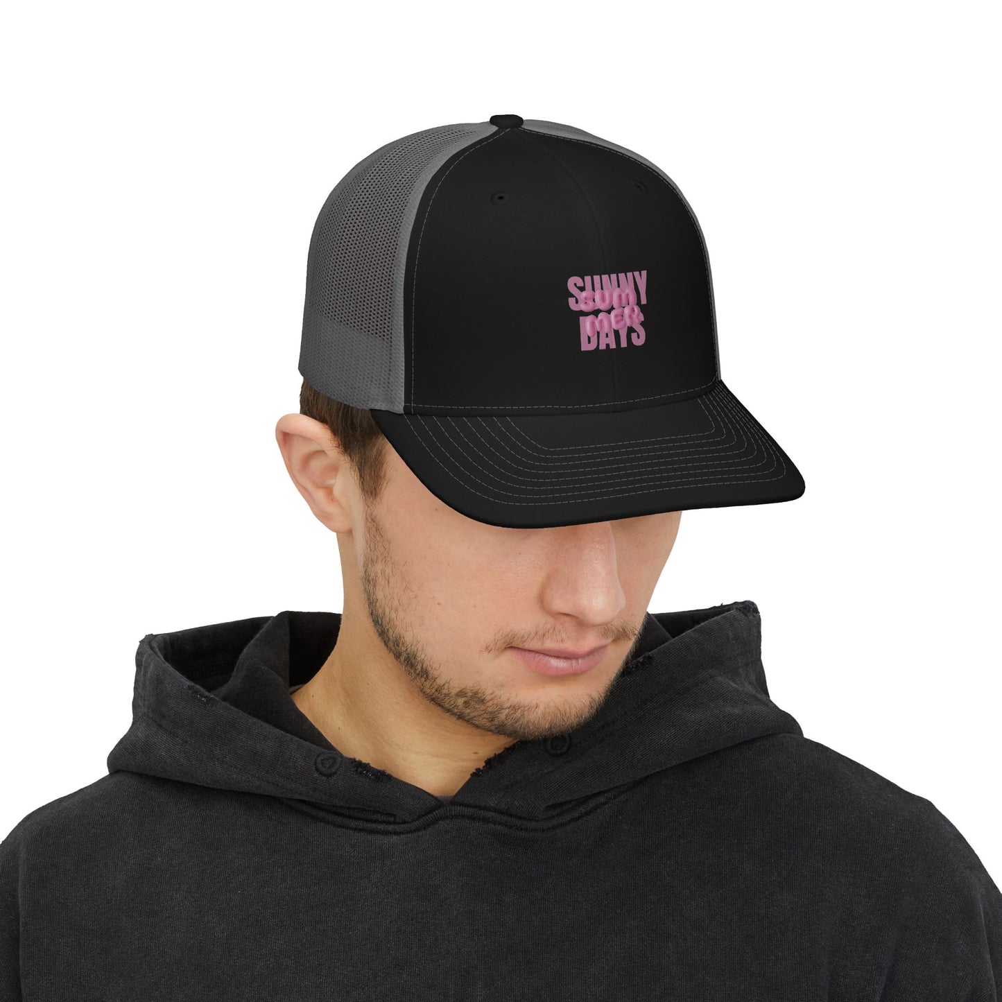 Trucker Cap — "Sunny Days" Embroidered Mesh Snapback