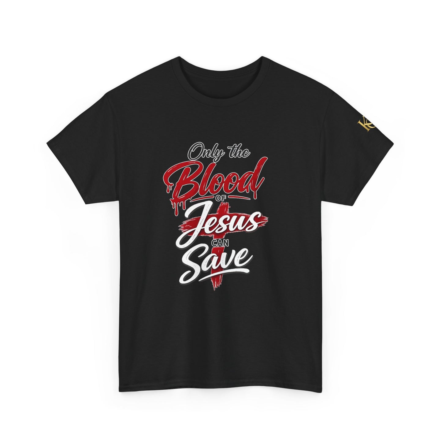 Christian T-Shirt — "Only the Blood of Jesus Can Save" with Hebrews 9:22 Scripture Tee