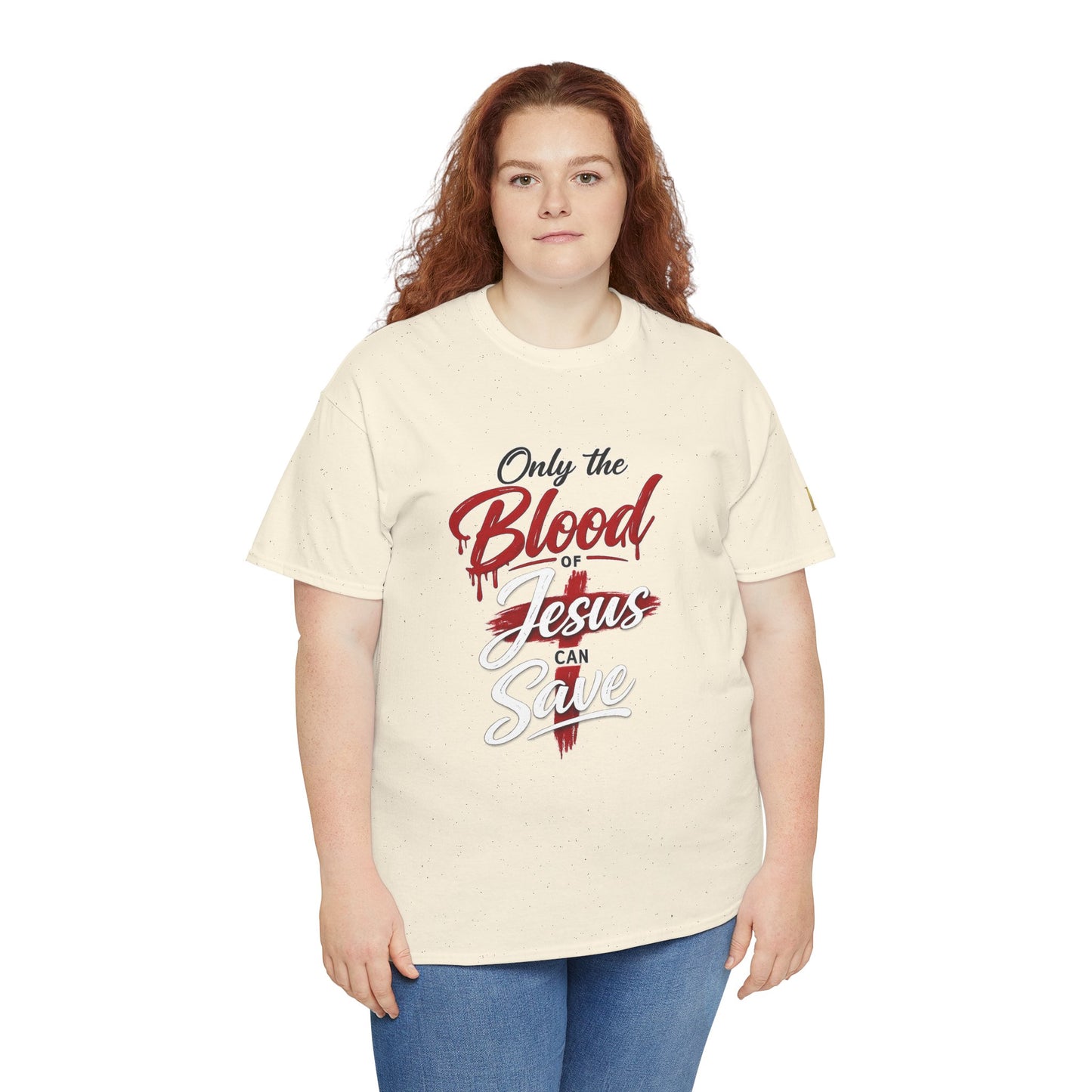 Christian T-Shirt — "Only the Blood of Jesus Can Save" with Hebrews 9:22 Scripture Tee