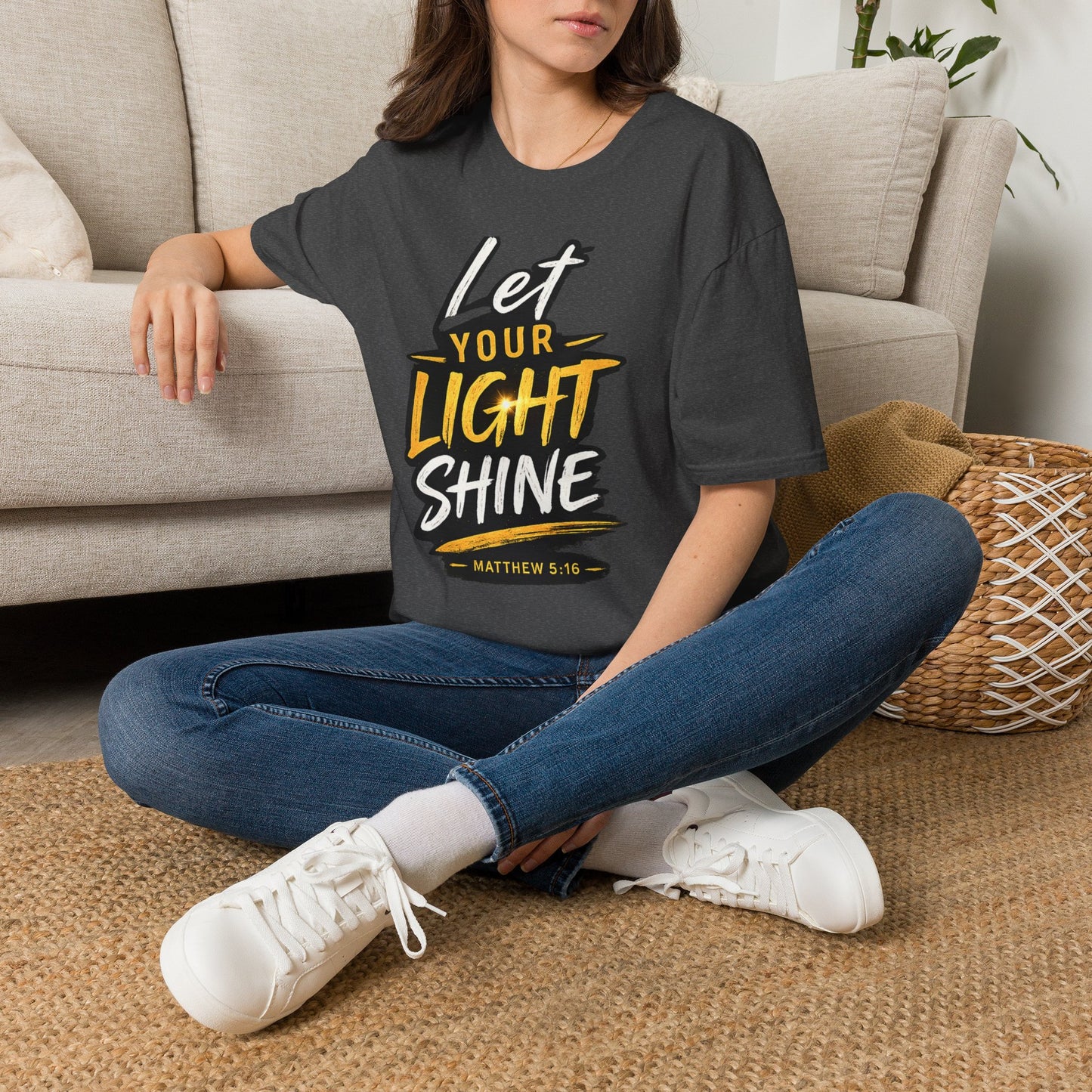 Let Your Light Shine T-Shirt — Inspirational Christian Faith Graphic Tee