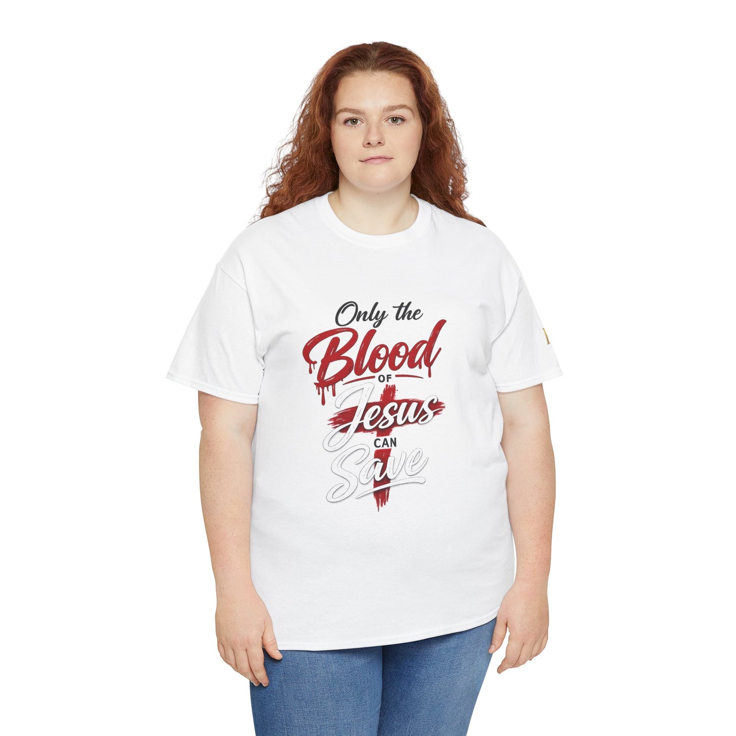 Christian T-Shirt — "Only the Blood of Jesus Can Save" with Hebrews 9:22 Scripture Tee
