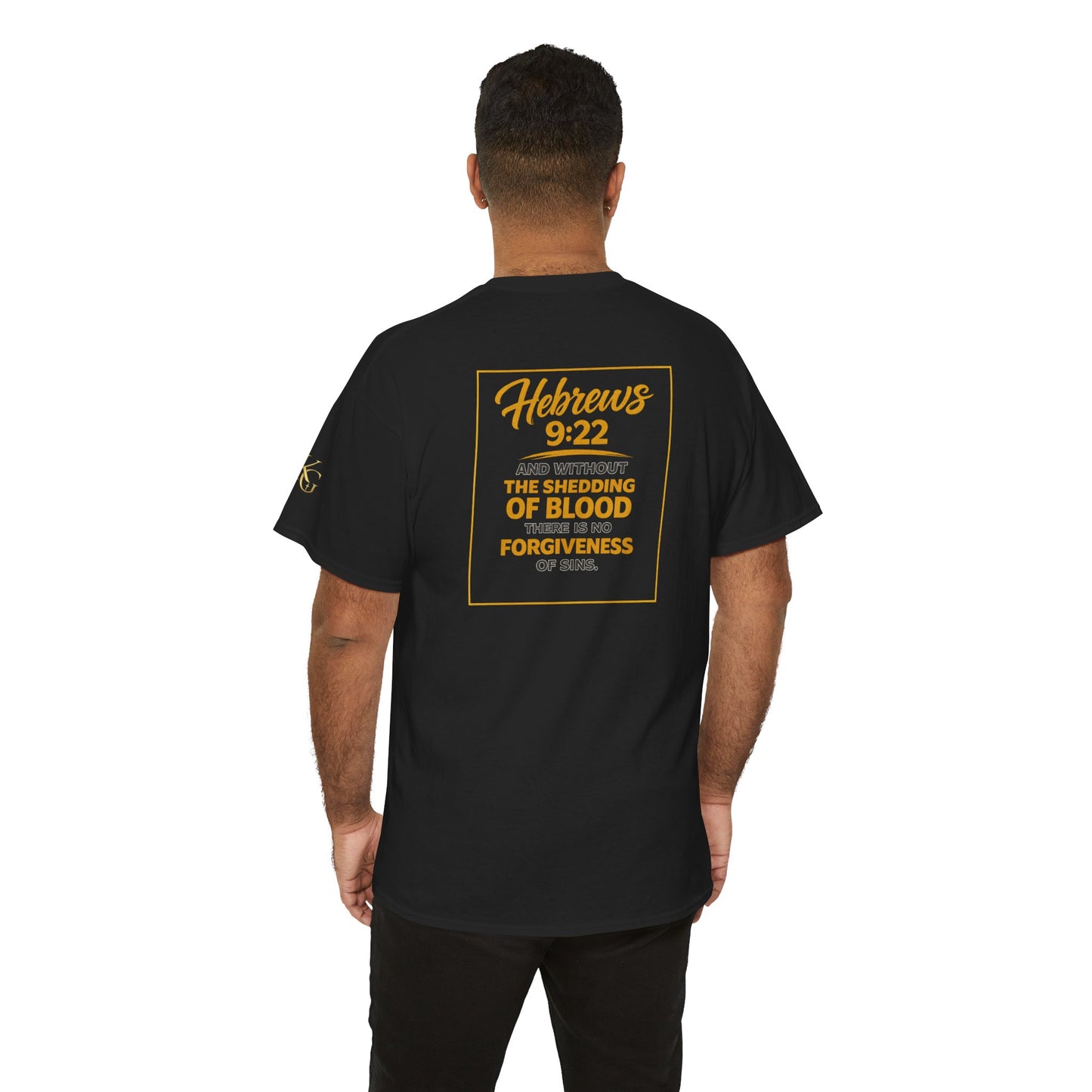 Christian T-Shirt — "Only the Blood of Jesus Can Save" with Hebrews 9:22 Scripture Tee