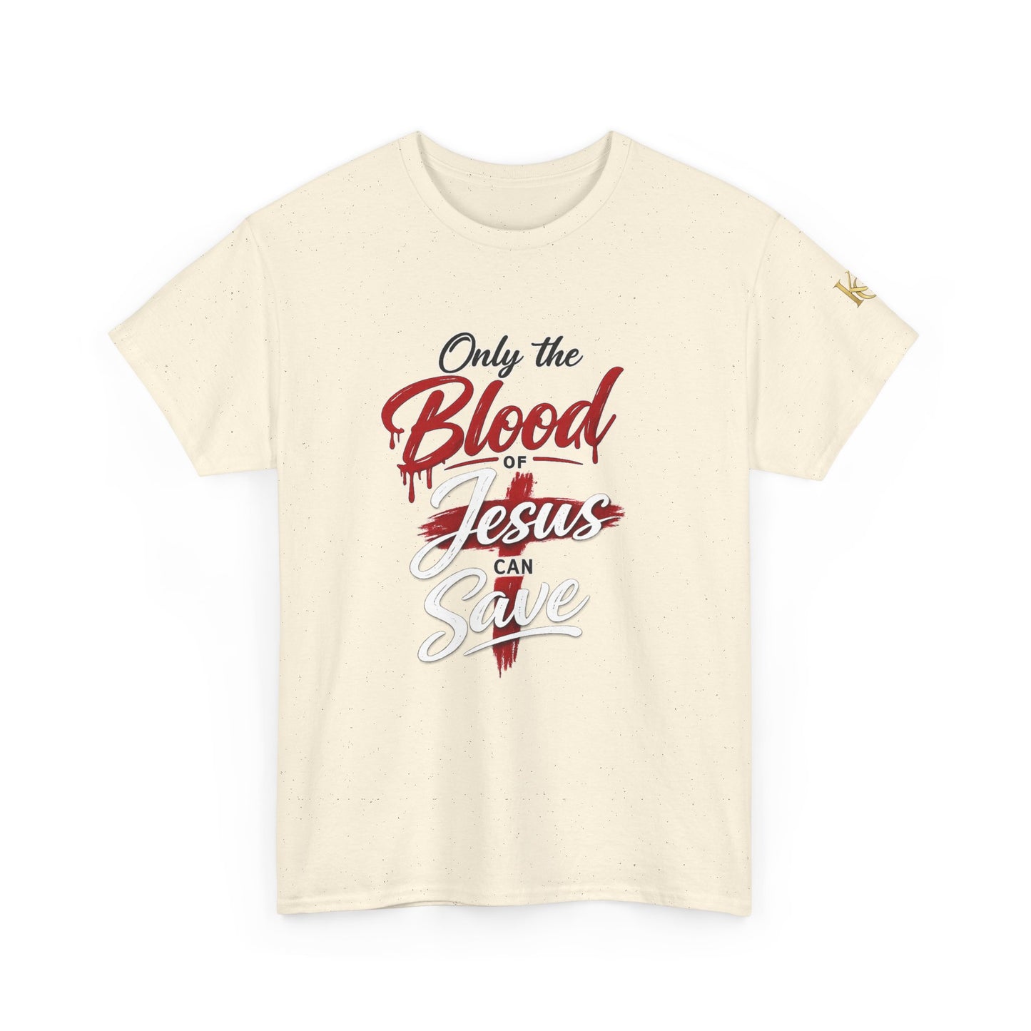 Christian T-Shirt — "Only the Blood of Jesus Can Save" with Hebrews 9:22 Scripture Tee