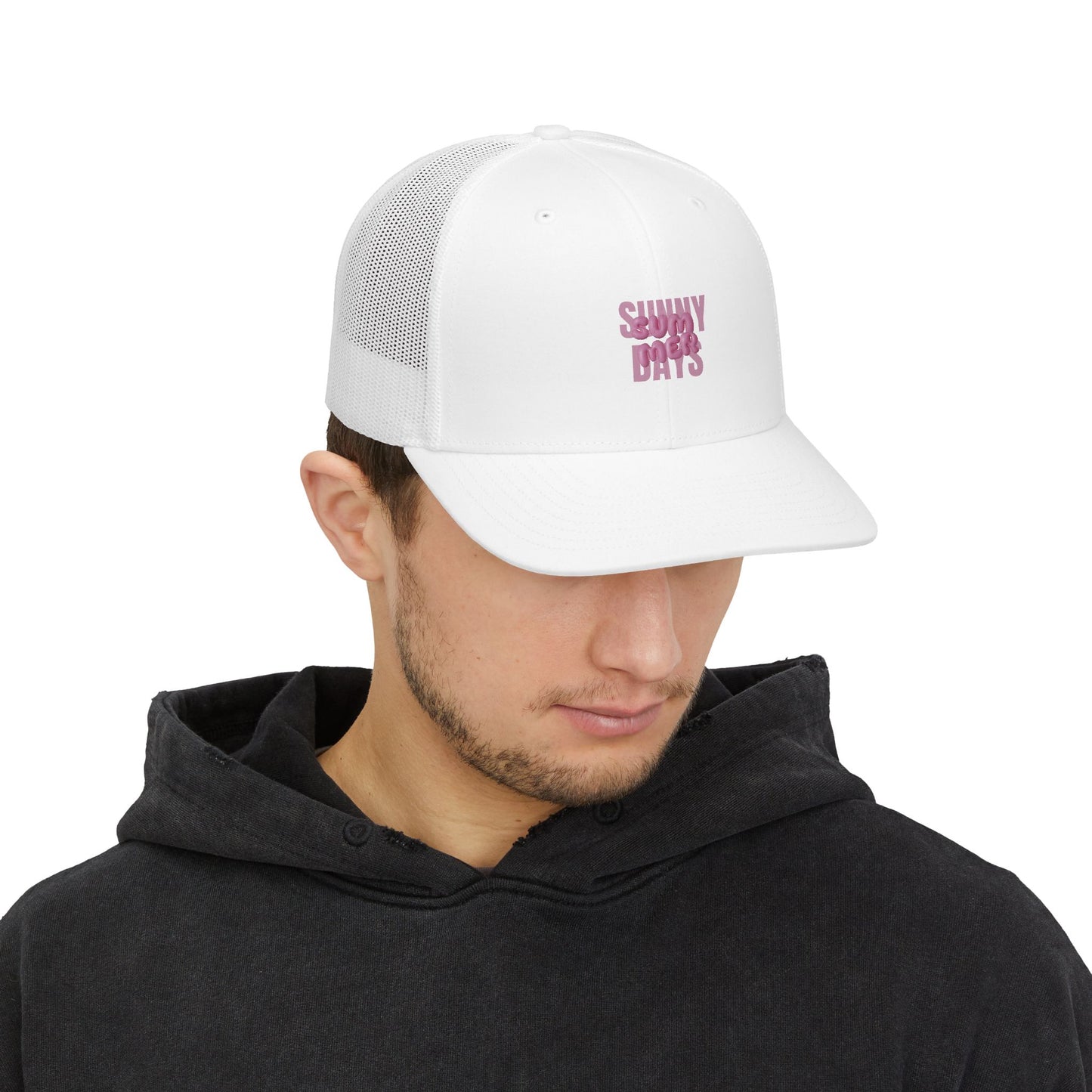 Trucker Cap — "Sunny Days" Embroidered Mesh Snapback