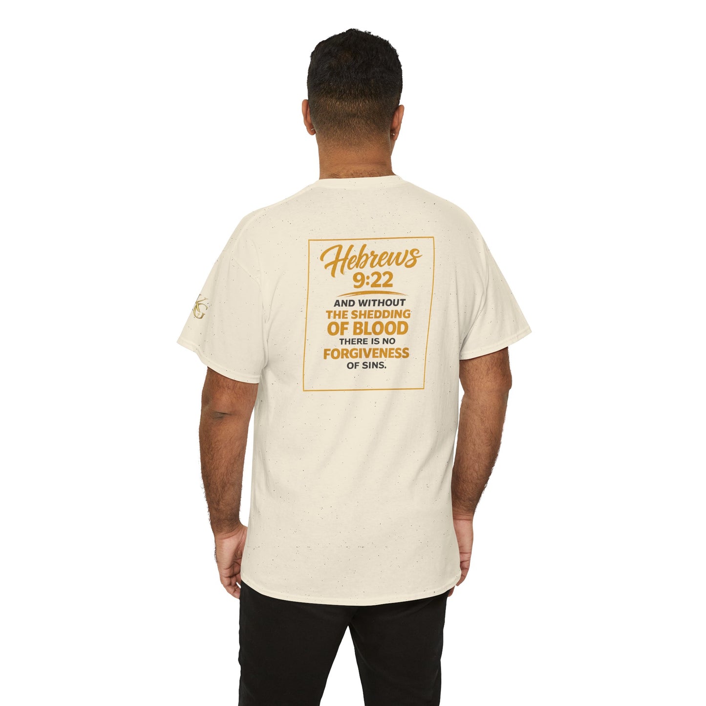 Christian T-Shirt — "Only the Blood of Jesus Can Save" with Hebrews 9:22 Scripture Tee