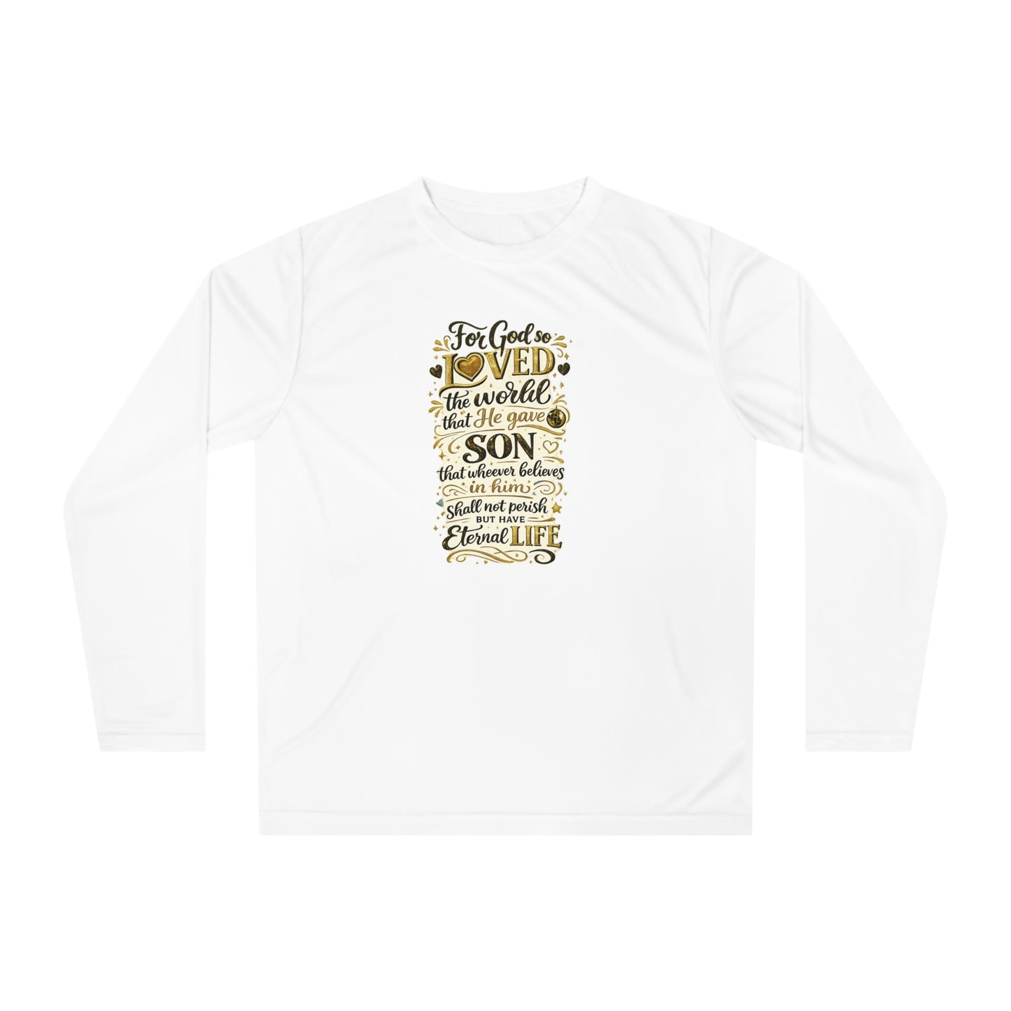 John 3:16 Christian Long Sleeve Shirt — Inspirational Bible Verse Faith Tee