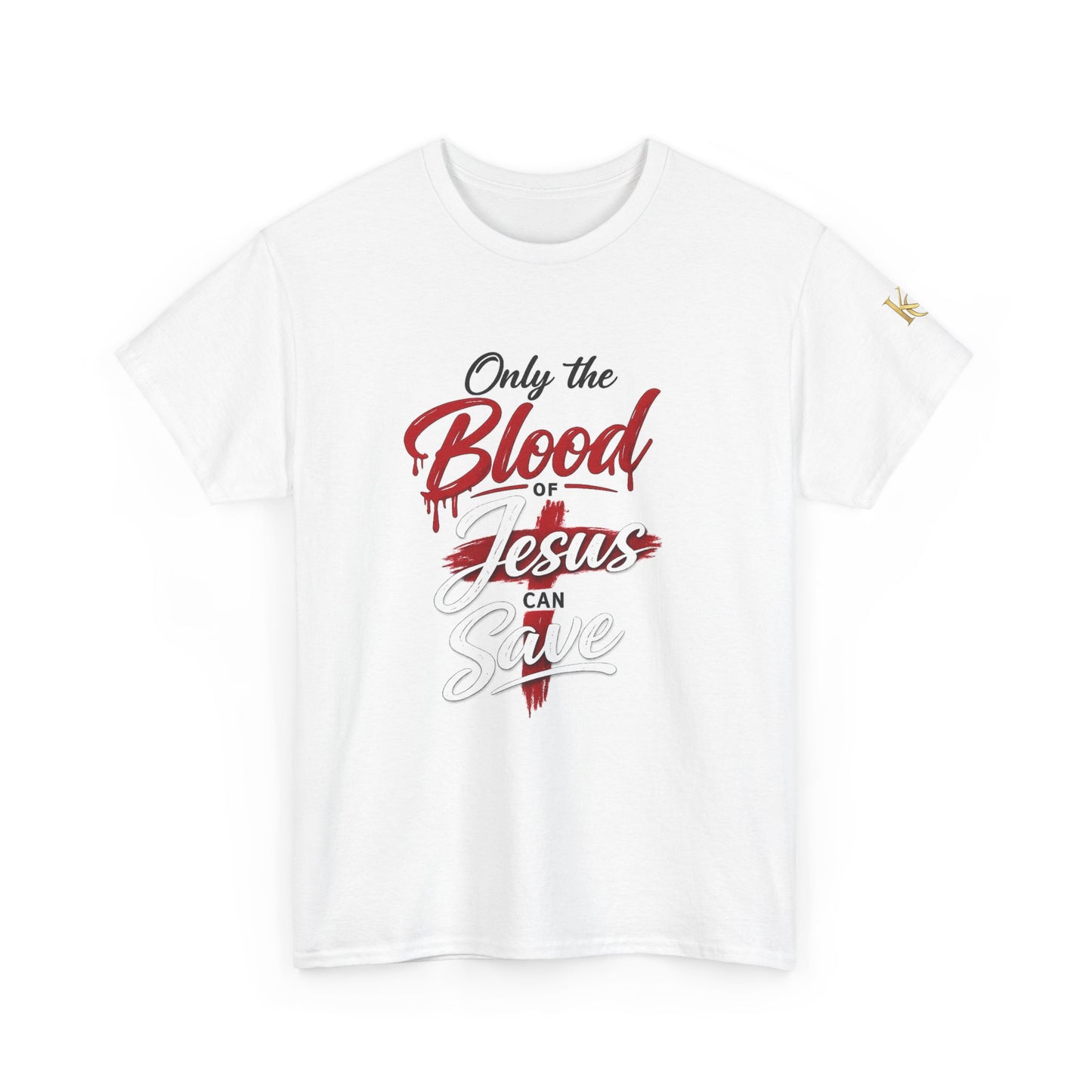 Christian T-Shirt — "Only the Blood of Jesus Can Save" with Hebrews 9:22 Scripture Tee