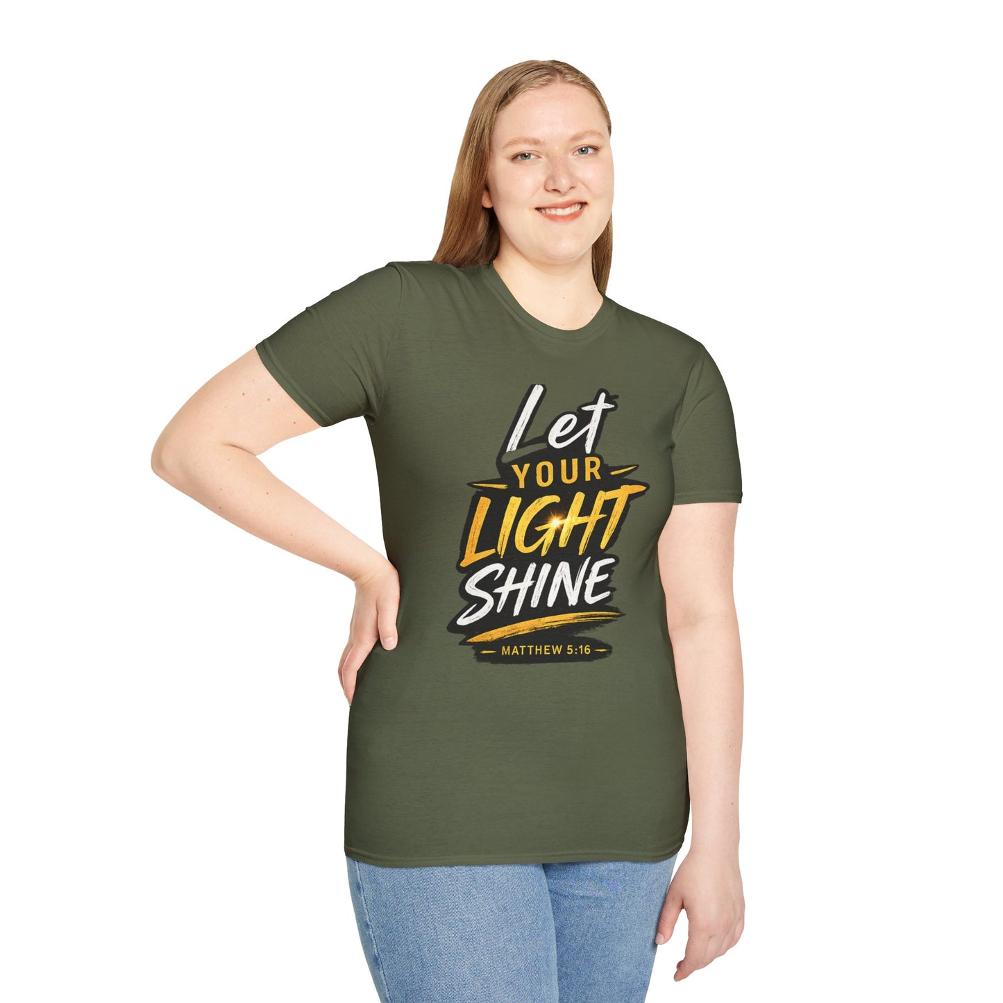 Let Your Light Shine T-Shirt — Inspirational Christian Faith Graphic Tee