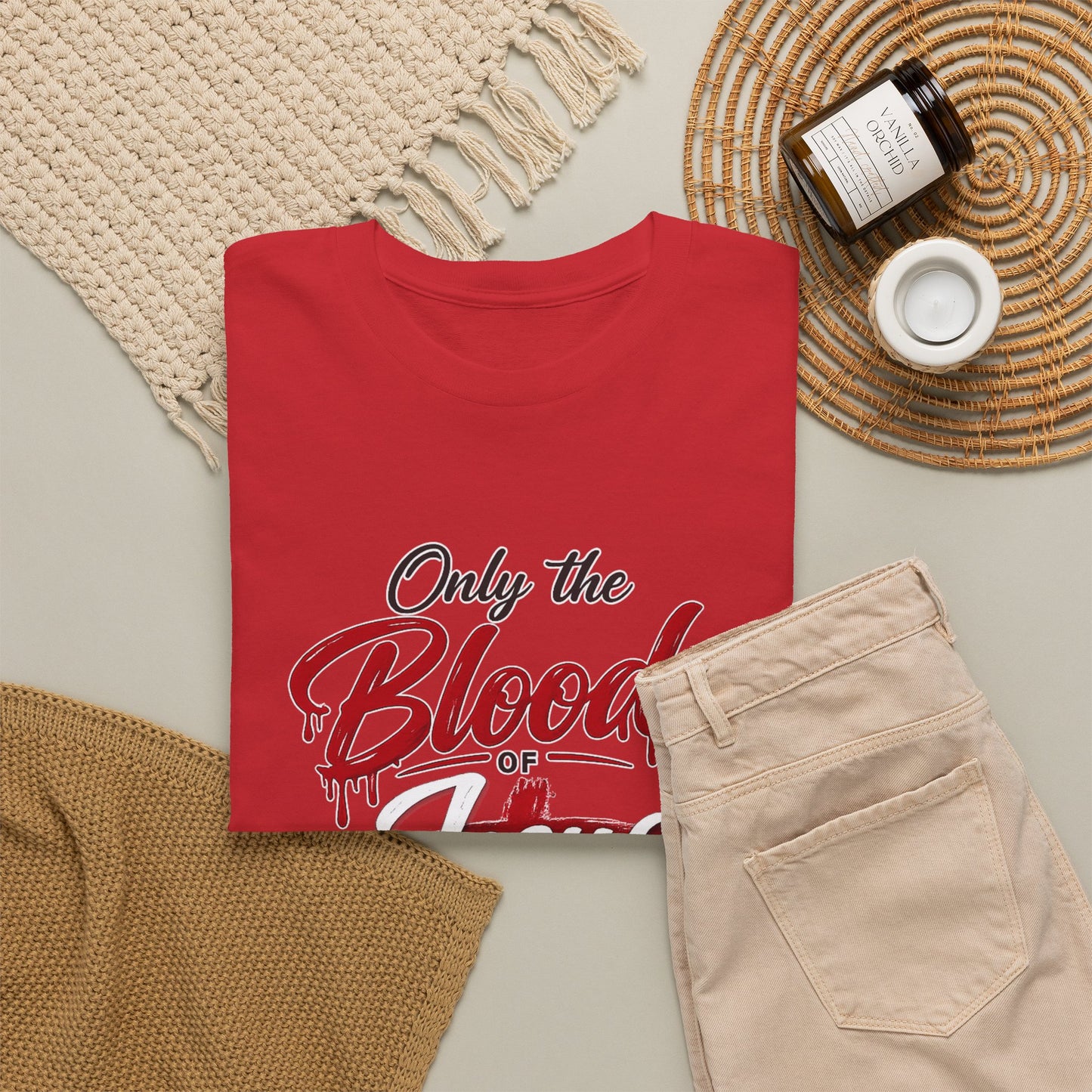 Christian T-Shirt — "Only the Blood of Jesus Can Save" with Hebrews 9:22 Scripture Tee