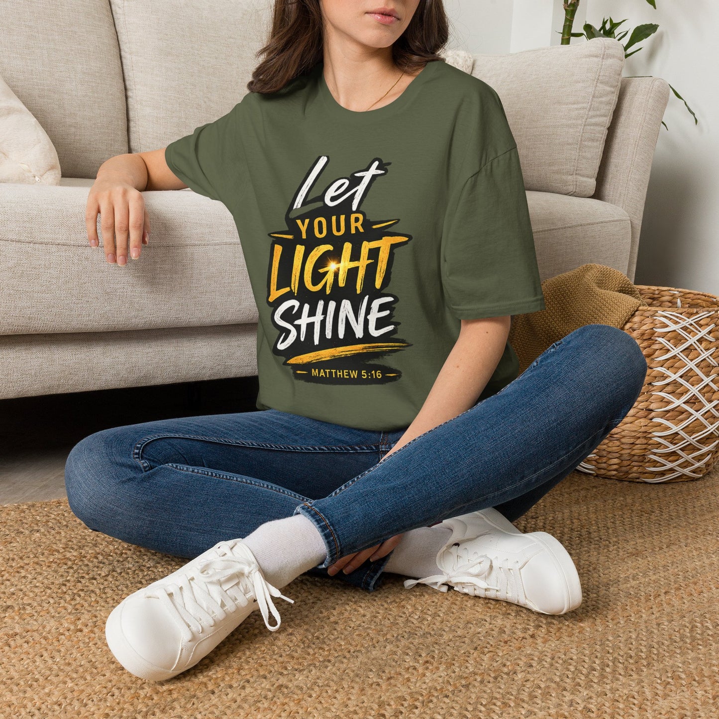 Let Your Light Shine T-Shirt — Inspirational Christian Faith Graphic Tee