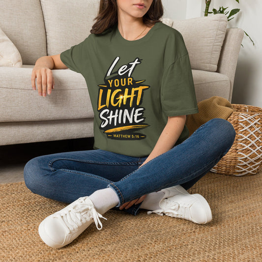 Let Your Light Shine T-Shirt — Inspirational Christian Faith Graphic Tee