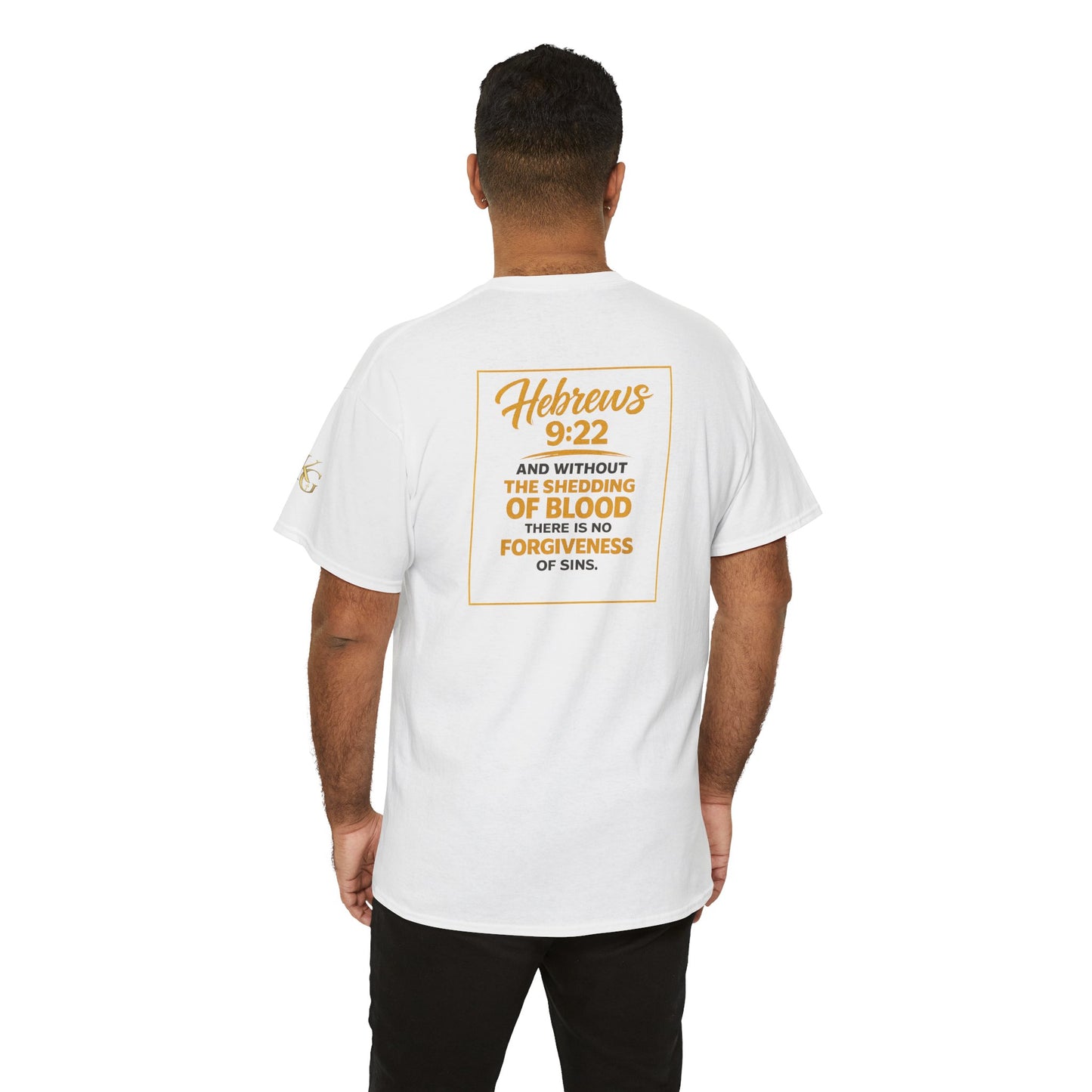 Christian T-Shirt — "Only the Blood of Jesus Can Save" with Hebrews 9:22 Scripture Tee