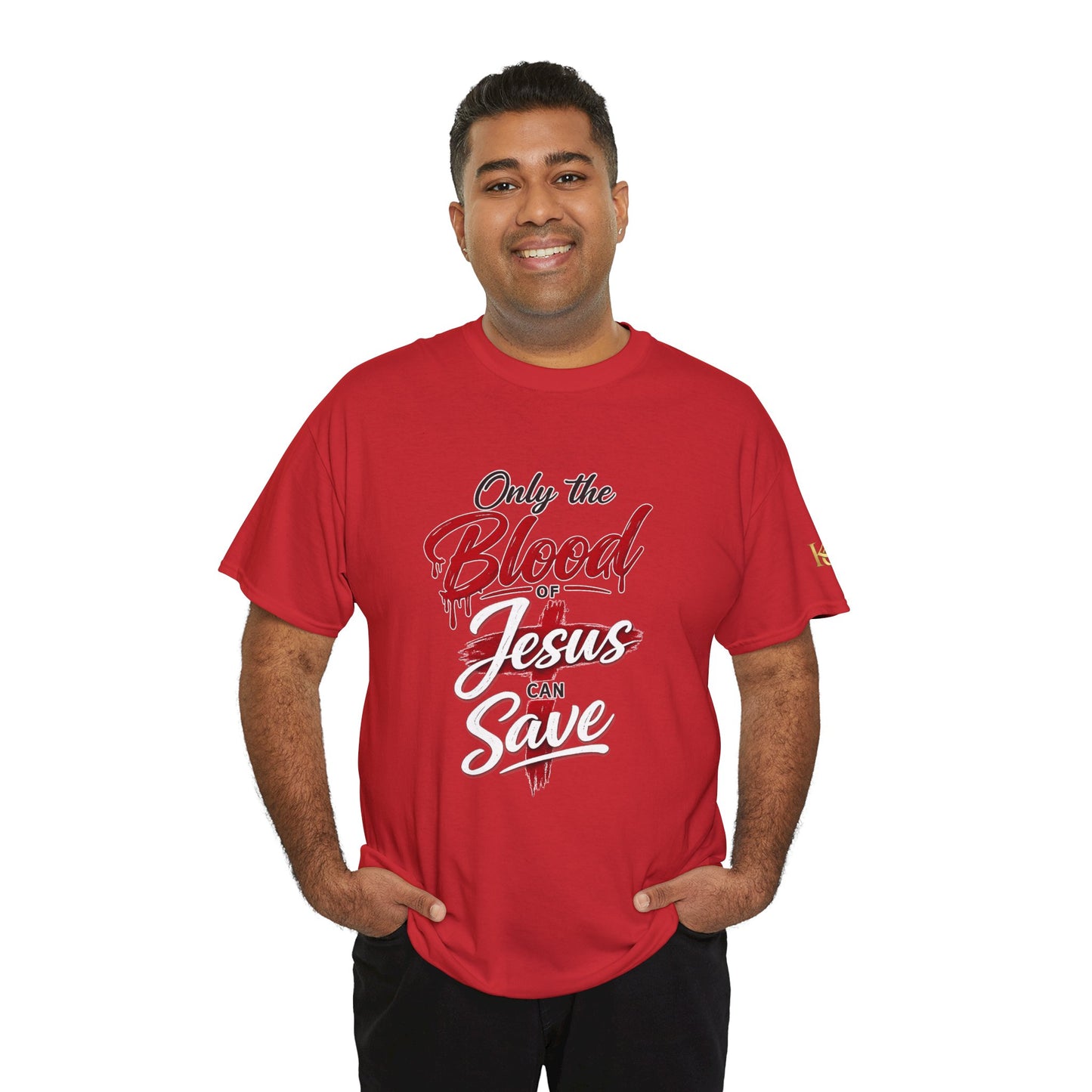 Christian T-Shirt — "Only the Blood of Jesus Can Save" with Hebrews 9:22 Scripture Tee