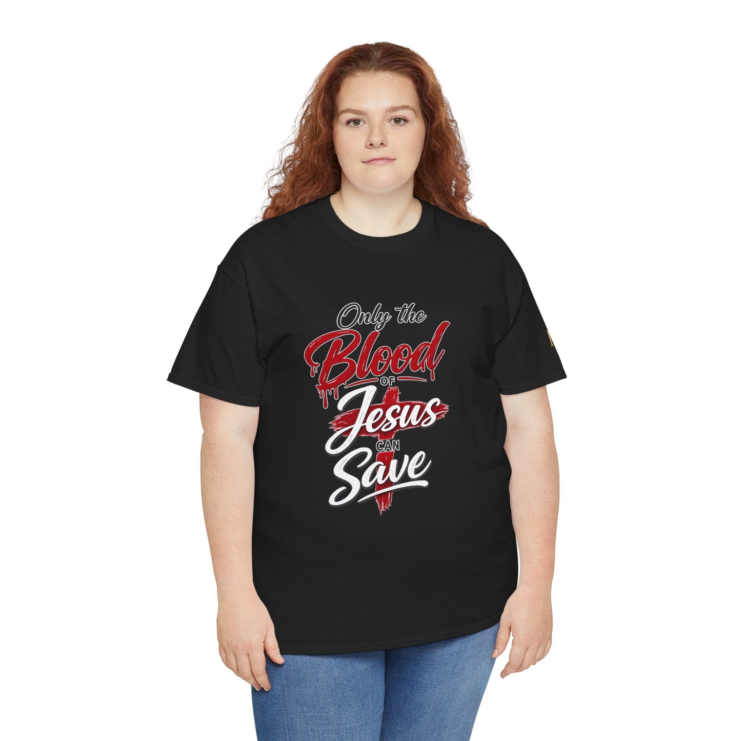 Christian T-Shirt — "Only the Blood of Jesus Can Save" with Hebrews 9:22 Scripture Tee