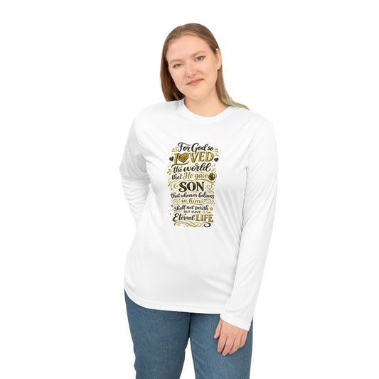 John 3:16 Christian Long Sleeve Shirt — Inspirational Bible Verse Faith Tee