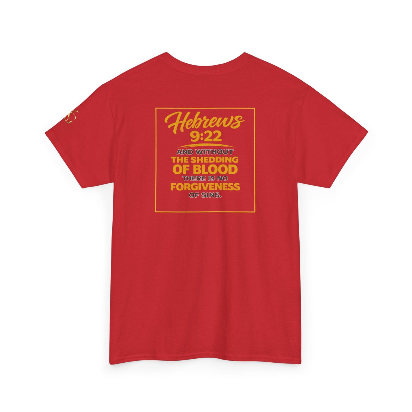 Christian T-Shirt — "Only the Blood of Jesus Can Save" with Hebrews 9:22 Scripture Tee