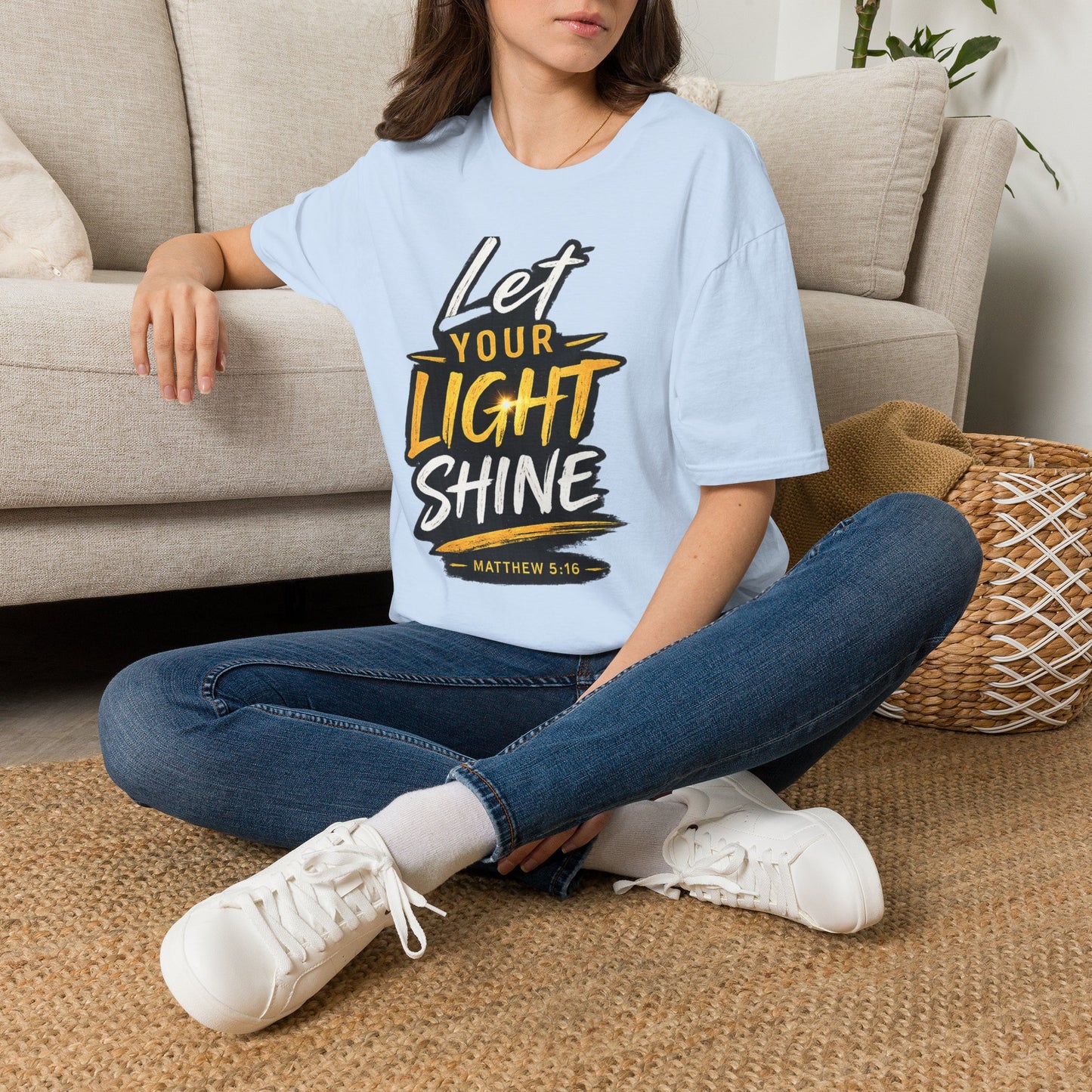 Let Your Light Shine T-Shirt — Inspirational Christian Faith Graphic Tee