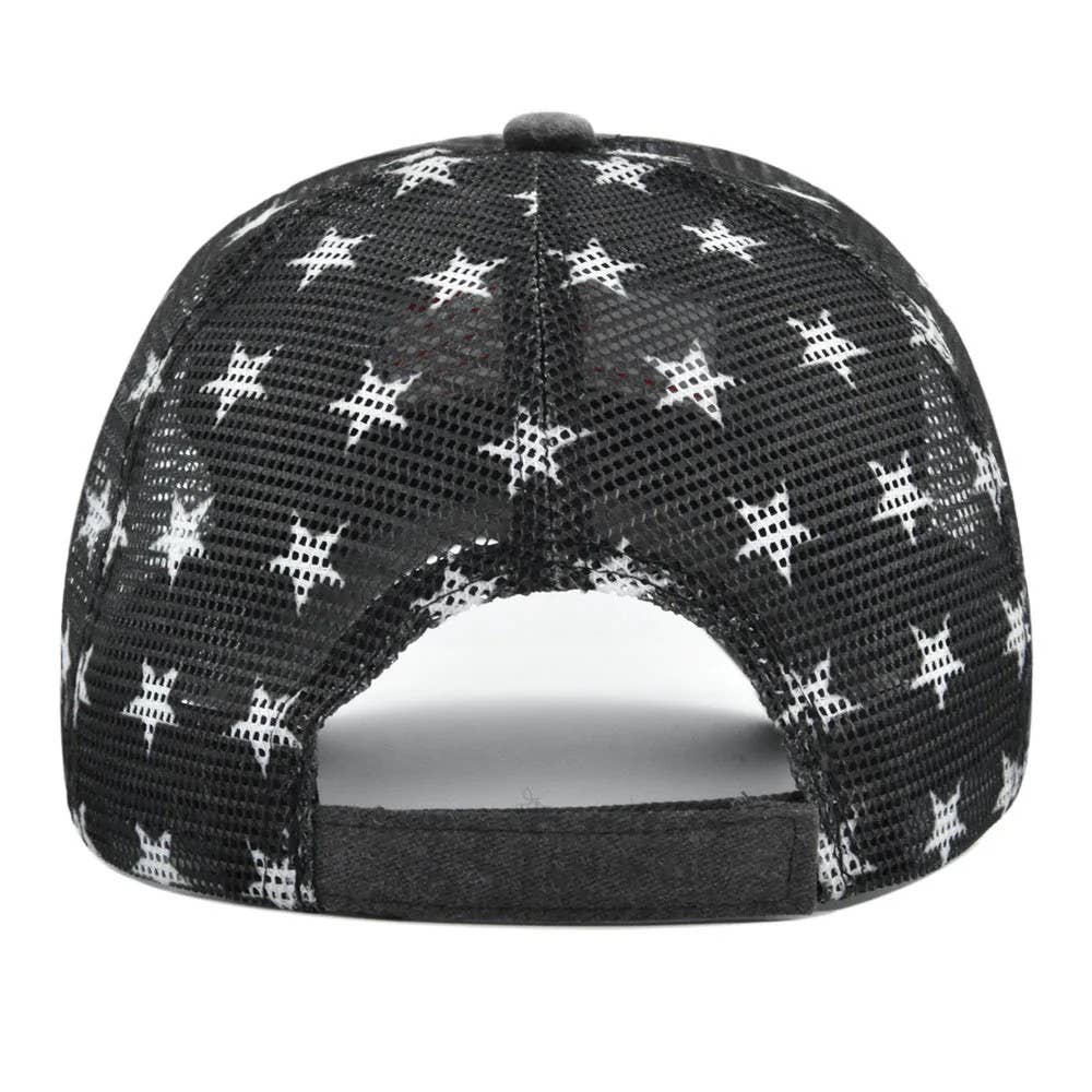 USA Flag Mesh Trucker Hat Distressed Vintage Look Cap Patrio