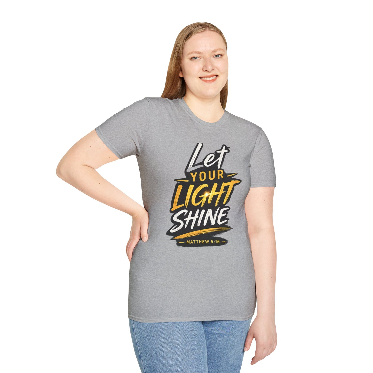 Let Your Light Shine T-Shirt — Inspirational Christian Faith Graphic Tee