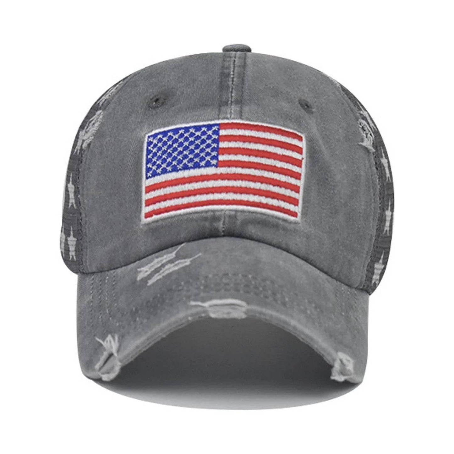USA Flag Mesh Trucker Hat Distressed Vintage Look Cap Patrio